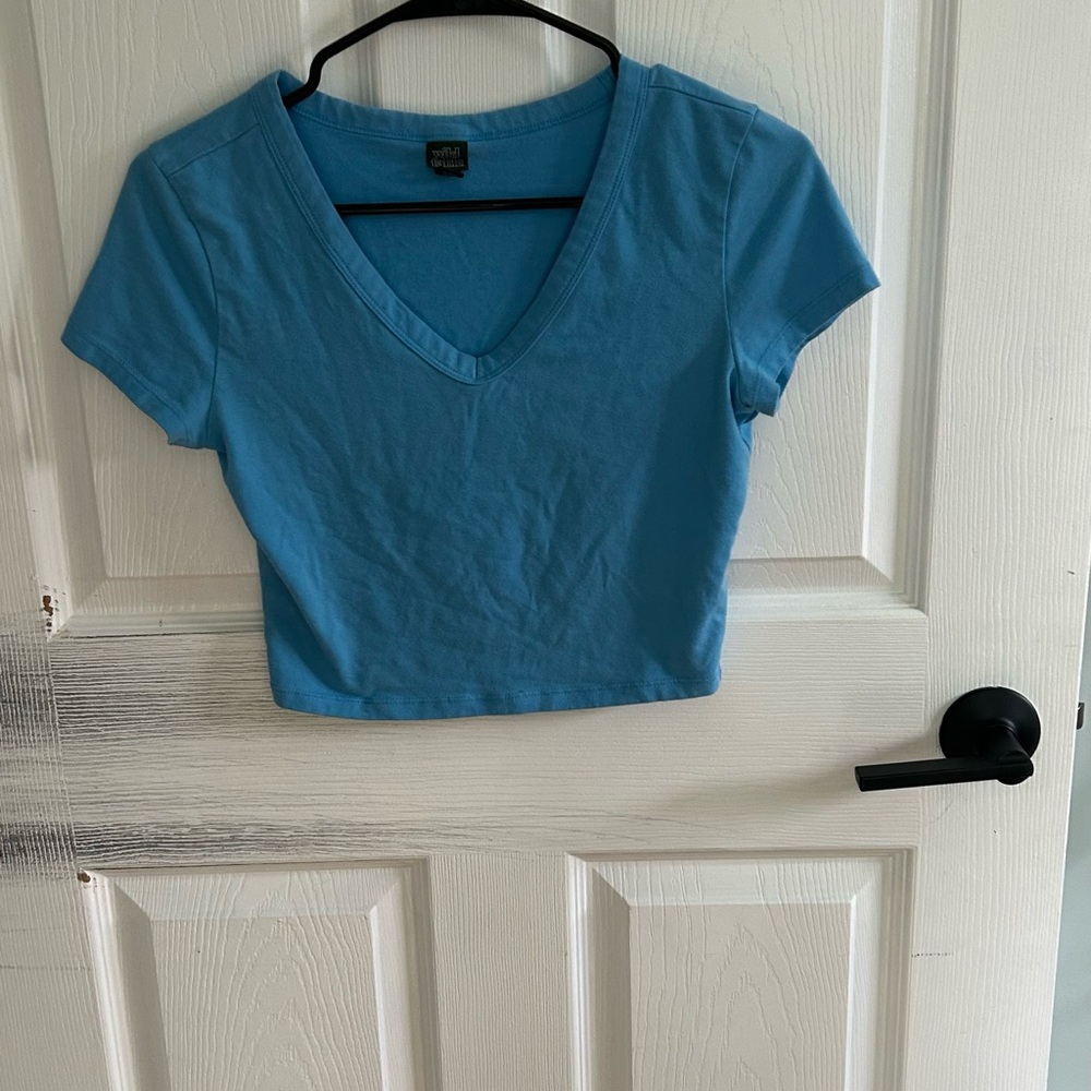 Target Sky Blue V-Neck Crop Top